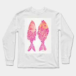 indonesian fish pink ombre Long Sleeve T-Shirt